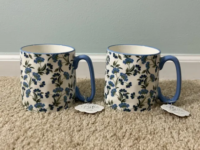 NEW Strawberry Street Bella Line Blue Floral Mug (Sold By One)