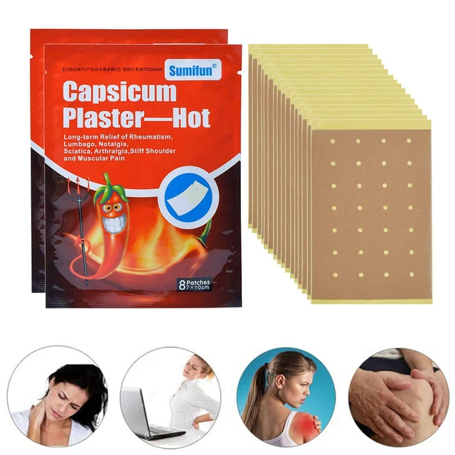 2 Pack Capsicum Plâtre Chaude Patchs Soulagement pour Soulagement Musculaire,