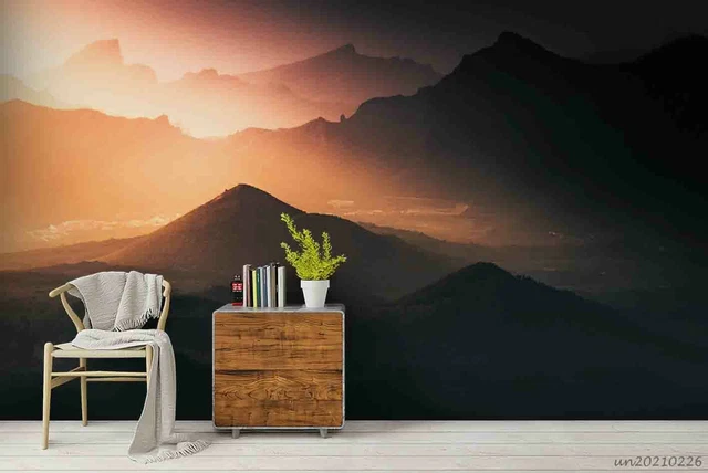 3D MOUNTAIN SUNRISE Wallpaper Wall Mural Removable Self-adhesive 48 ...