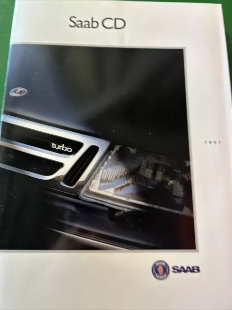 The Saab CD Range Original Car Sales Brochure Collectable From 1991
