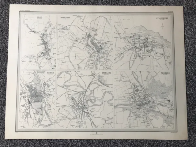Vintage “Plan of Oban / Inverness / St Andrews / Perth / Stirling ” (58 X 44cm)