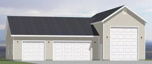 54x40 1-RV 3-Car Garage -- 1,944 sq ft -- PDF Floor Plan