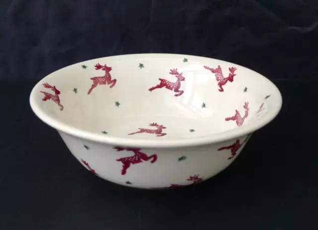 Emma Bridgewater Red Reindeer & Green Stars Bowl - Christmas