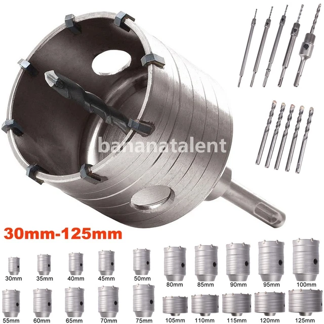 10PCS Hollow Concrete Hole Saw Tct Core Drill Bit Set In Aluminum Box For Concrete Wall Brick Block - Foto 2