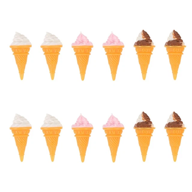 12 PCs Dekorative Miniatur-Eiscreme tragen resistente winzige Eiscreme Harz