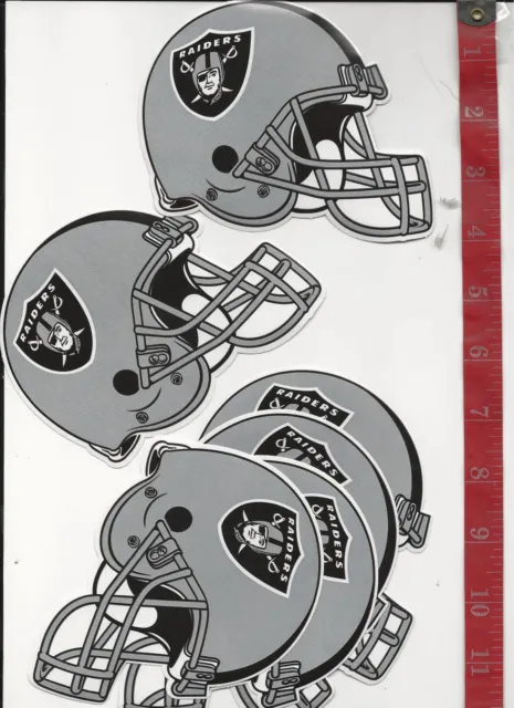 6 Large Helmet stickers NFL Oakland Raiders