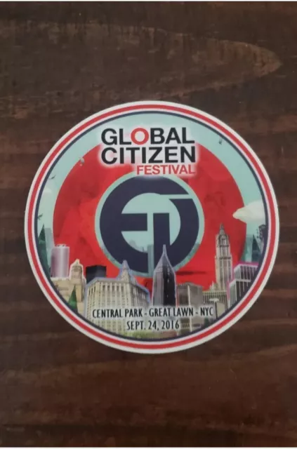 Eddie Vedder  Sticker Central Park Global Citizen Festival 2016 Round Pearl Jam