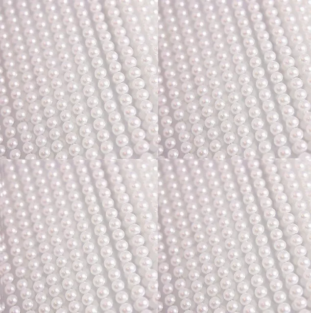 500 Selbstklebende Mini Runde Weisse Perlen Aufkleber Verschönerung 3 Mm Flache Rückseite