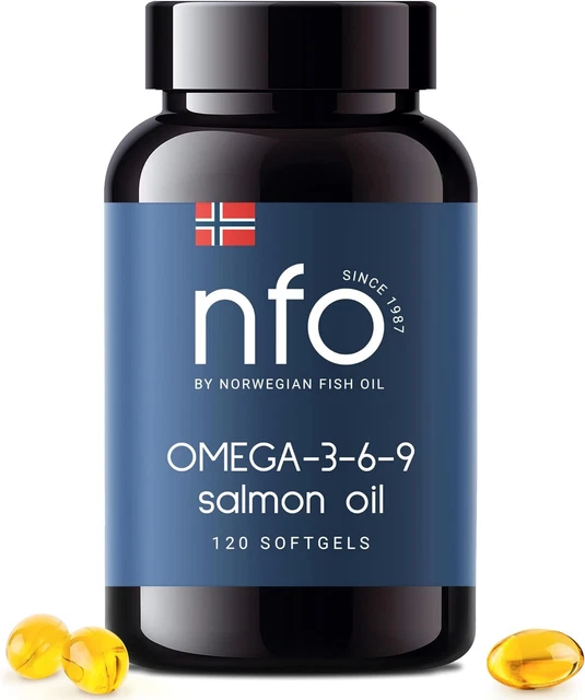 OMEGA 3 6 9 Salmon Oil Fish 120 Capsules EPA DPA DHA triglycerides £14.