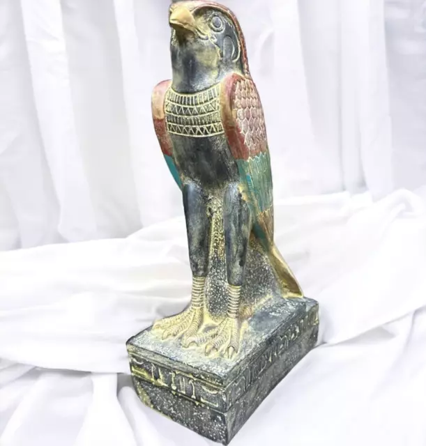 Unique Statue Large Of God Horus as Falcon Bird Of Rare Egyptian Antiques BC