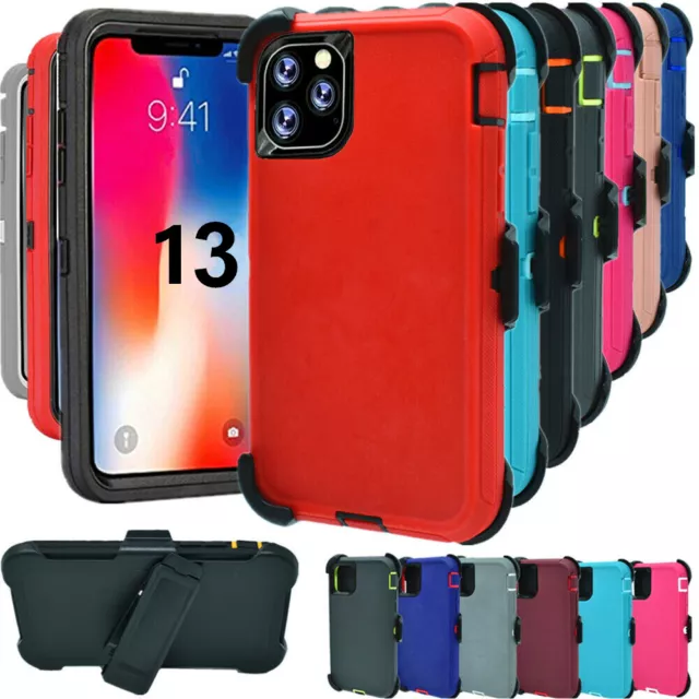 For Apple iPhone 13 13 Pro Max Defender Case w/Screen & Belt Clip Fits Otterbox