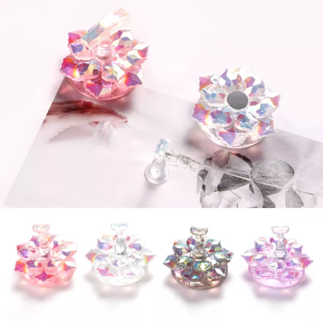 Crystal Nail Art Holder Lotus Magnetic False Nail Tip Practice Display Stand