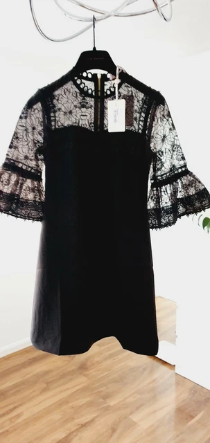 Abito a maniche in pizzo Ted Baker RAECHAL taglia 0 UK 6 NUOVO CON ETICHETTE