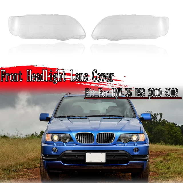 Coppia vetro fari chiaro sinistro + destro per 2000 2001 2002 2003 BMW X5 E53