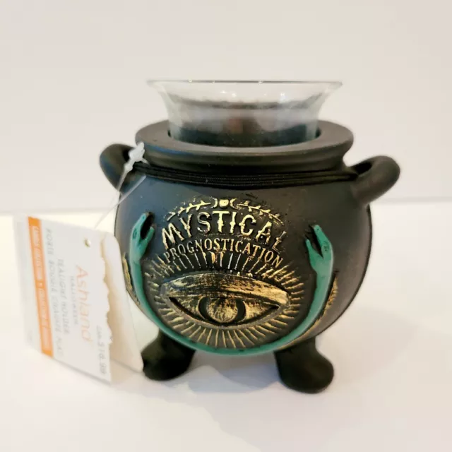 New Ashland Rare Cauldron Tealight Votive Holder Halloween Mystical Eyeball