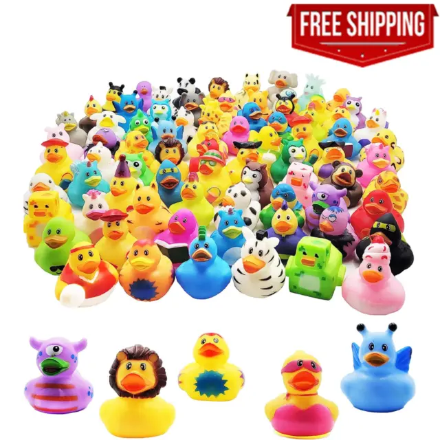 100 PCS Jeep Rubber Ducks in Bulk Assorted Duckies for Ducking Cruise Duck Small