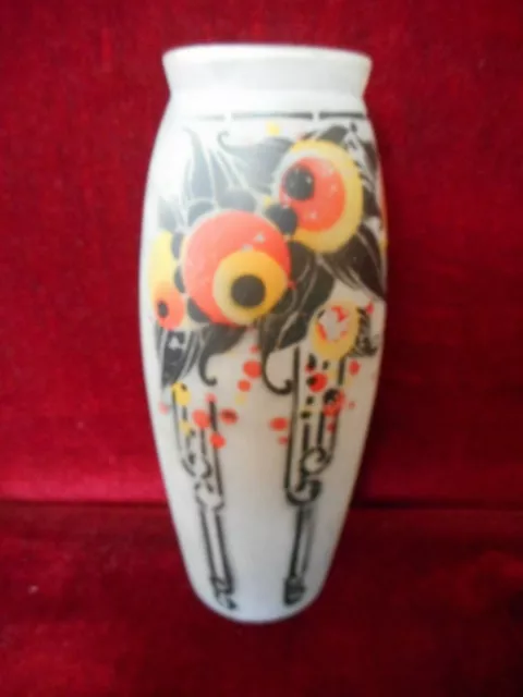 Vase ancien 1930 signé LOTI Nancy  décor ART DECO Entreprise Delatte