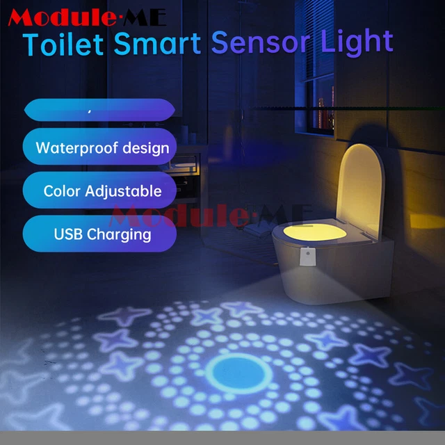 RGB FULL COLOR Motion Sensor Smart Night Light LED Lamp For Toilet Bowl ...