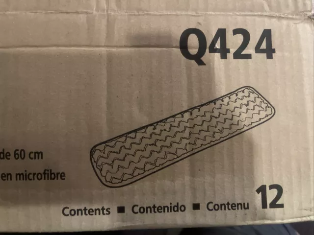 Rubbermaid Q424 24” Dust Mop Pads Box Lot Of 12