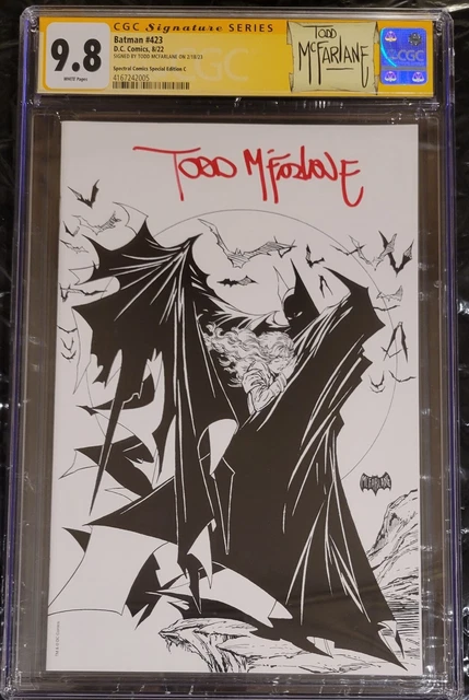 Batman 423 CGC SS 9.8 B&W Sketch Virgin Variant Signed FULL MCFARLANE Spectral