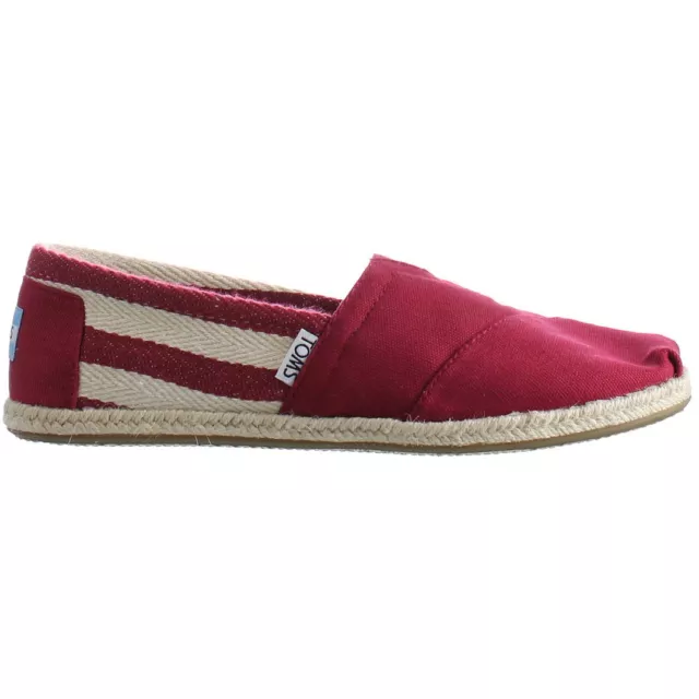 Toms University Classic Alpargata Slip-On Red Canvas Womens Espadrilles 10005421