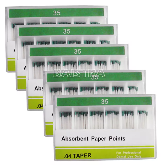 5X Dental Absorbent Paper Points 35# Taper .04 Root Canal Cleaning