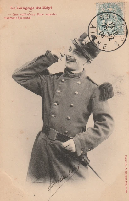 Y401 CPA FANTAISIE MILITAIRE Le Langage du Képi Que Voila z une fame surperlativ