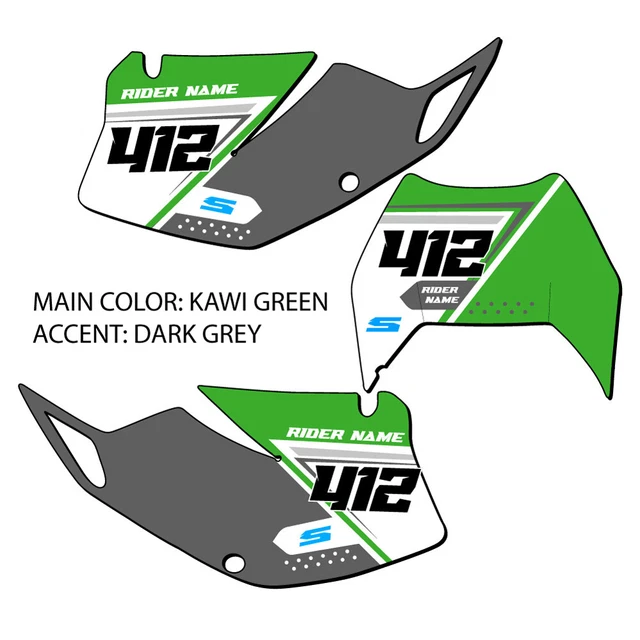 KLX 250 SG65  Custom MX Number Plates Senge Graphics Kit Compatible with Kawa...