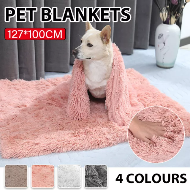 Dog Blanket Pet Cat Mat Puppy Warm Soft Plush Washable Reusable Calming Bed AU