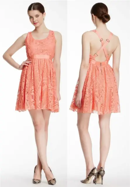 NWT Alice + Olivia Odette Pink Lace Dress Large