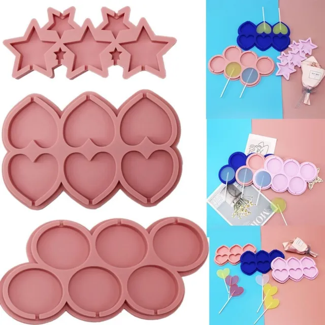 Round Lollipop Molds Silicone Candy Molds Heart Sucker Molds  For Family