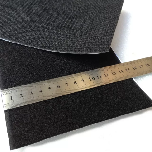 150mm or 200mm width Self Adhesive HOOK and LOOP Fastener Tape Pad Sticky Black