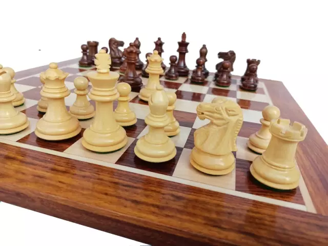 Wooden Chess Set - 2.6" Stallion Knight chessmen 15" Goldenrosewood Chess Board