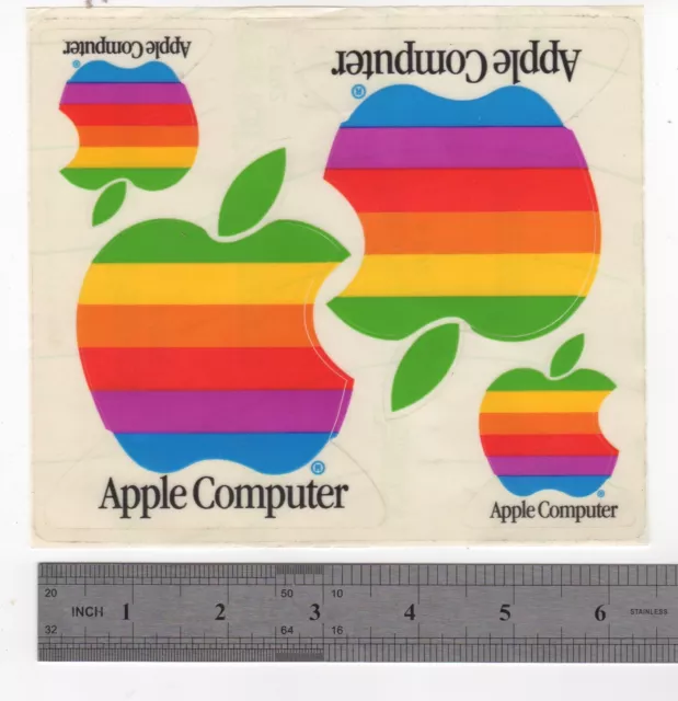 Vintage Apple rainbow Stickers from 1980's