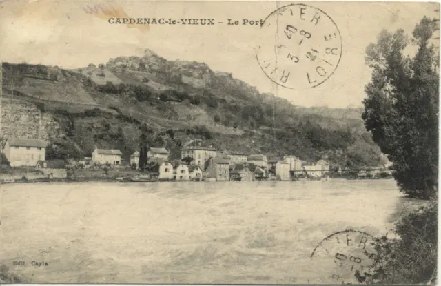 CAPDENAC-LE-VIEUX le port éd cayla timbrée 1921