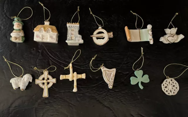 Lenox St Patrick's Day Tree Ornaments Set of 12 Luck Of The Irish Miniature NEW