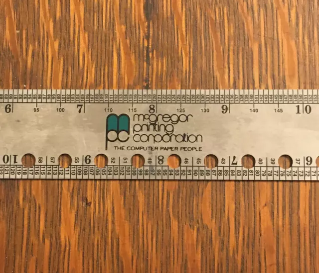 Vintage 16" Metal Printers Typesetters Ruler McGregor Printing Corp Advertising 3