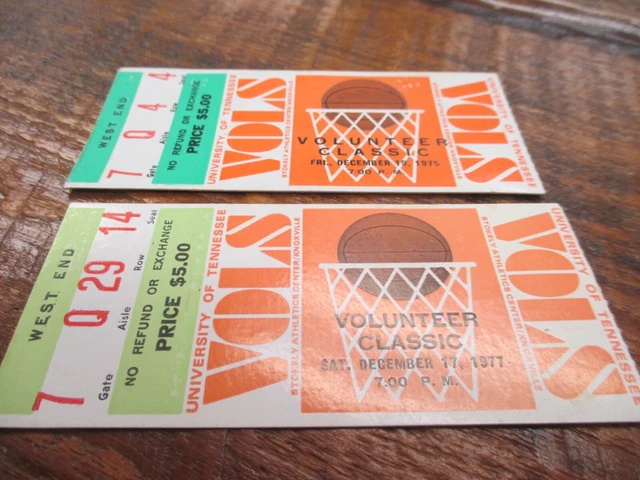 2 Vintage 1977 Volunteer Classic, University of Tennessee Tickets