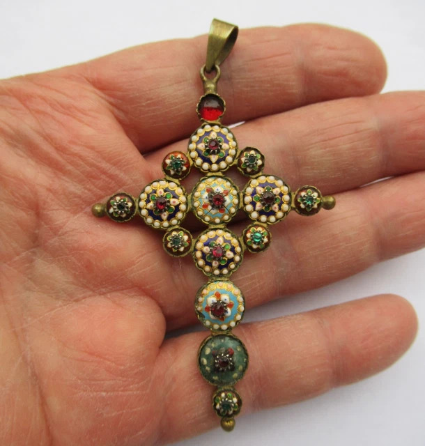 Pendentif émaillé Vintage Limoges – Création Unique Jacqueline Bobin – Occasion