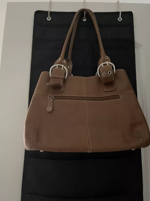 Tignanello Handbag Leather Classic Beauty Shopper Brown Great Condition 2