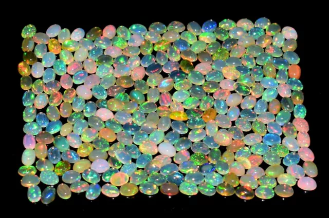 Natürlich Äthiopische Opal Welo Feuer Lose Edelstein Cabochon Ovale Form 7x5mm