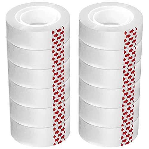 PCKPGON Transparent Tape Refills, 3/4 x 1000 Inches, 1 inch Core, 12 Rolls