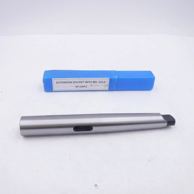 MT3/MT2 Morse Taper Extension Socket with MS. Hole 7.6378" MT3 Shank W/ MT2 Hole