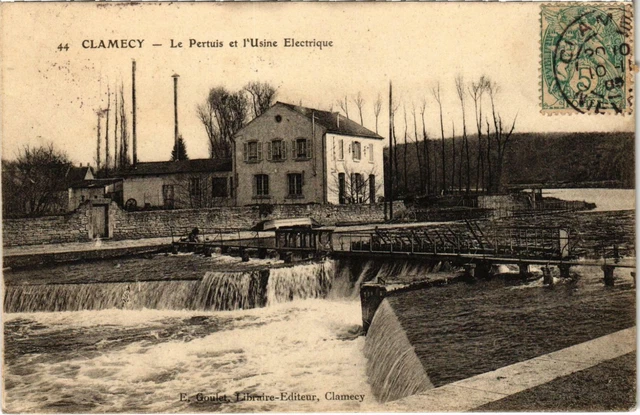 CPA CLAMECY Le Pertuis et l'Usine Electricique Nievre (100409)