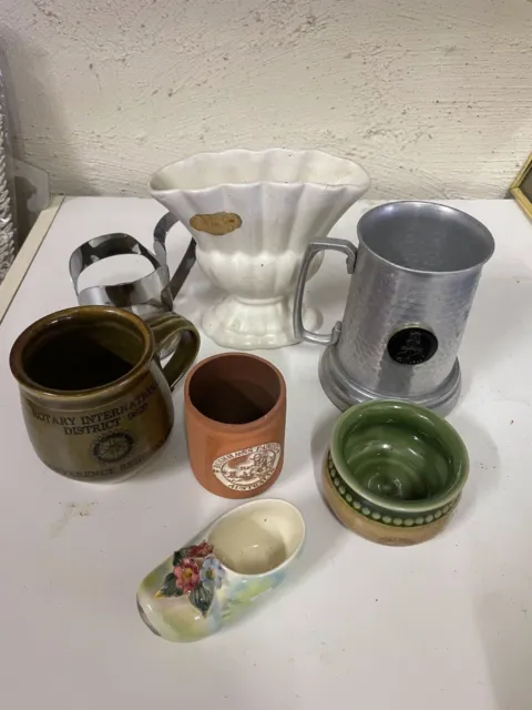 Vintage Australian Cup Vase Stein Lot Souvenir Bendigo Pottery Raynham Galart