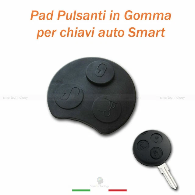 Pulsanti Gomma Chiave Auto Telecomando Tre Tasti Smart Fortwo 450 Tastiera Pad