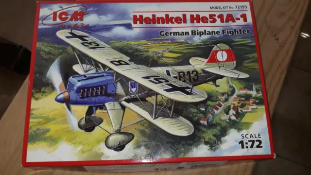 Heinkel He-51A-1 Kit ICM 72193 1/72 . New, unstarted, perfect!