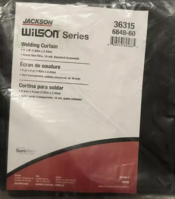 Jackson Safety 6' High x 8' Wide 14mm Vinyl Welding Curtain Green •Grommets(NEW)