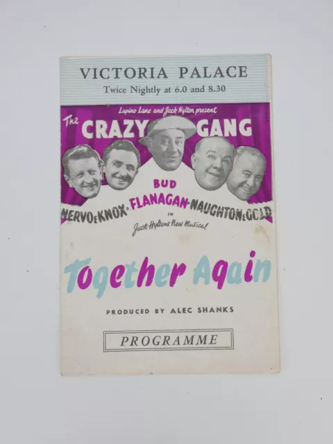 Theatre Programme Crazy Gang Together Again 1947 Victoria Palace Vintage