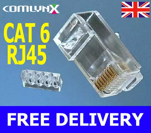 25 x GENUINE Cat 6 RJ45 Ends Plugs Crimp Connectors LAN